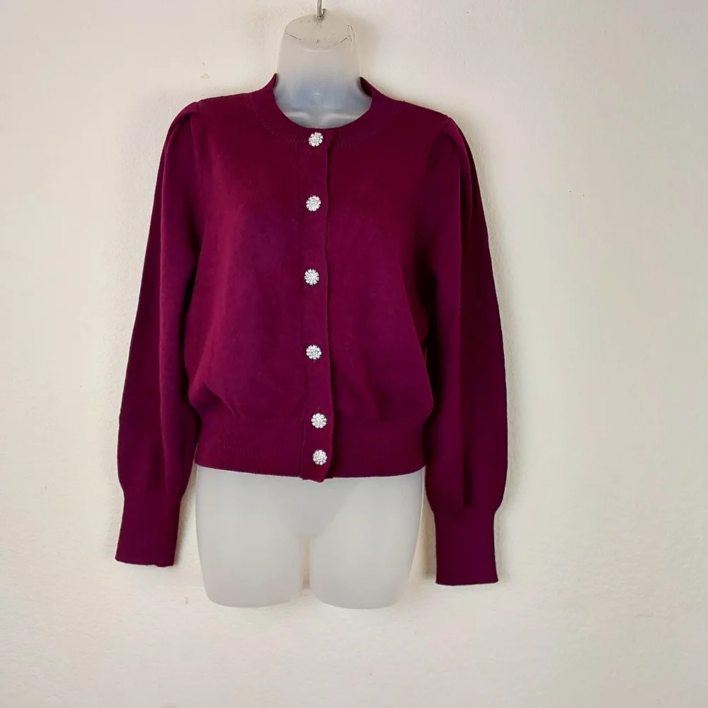 Ryegrass Buttons Rhinestone Sweater - Picture 2 of 8